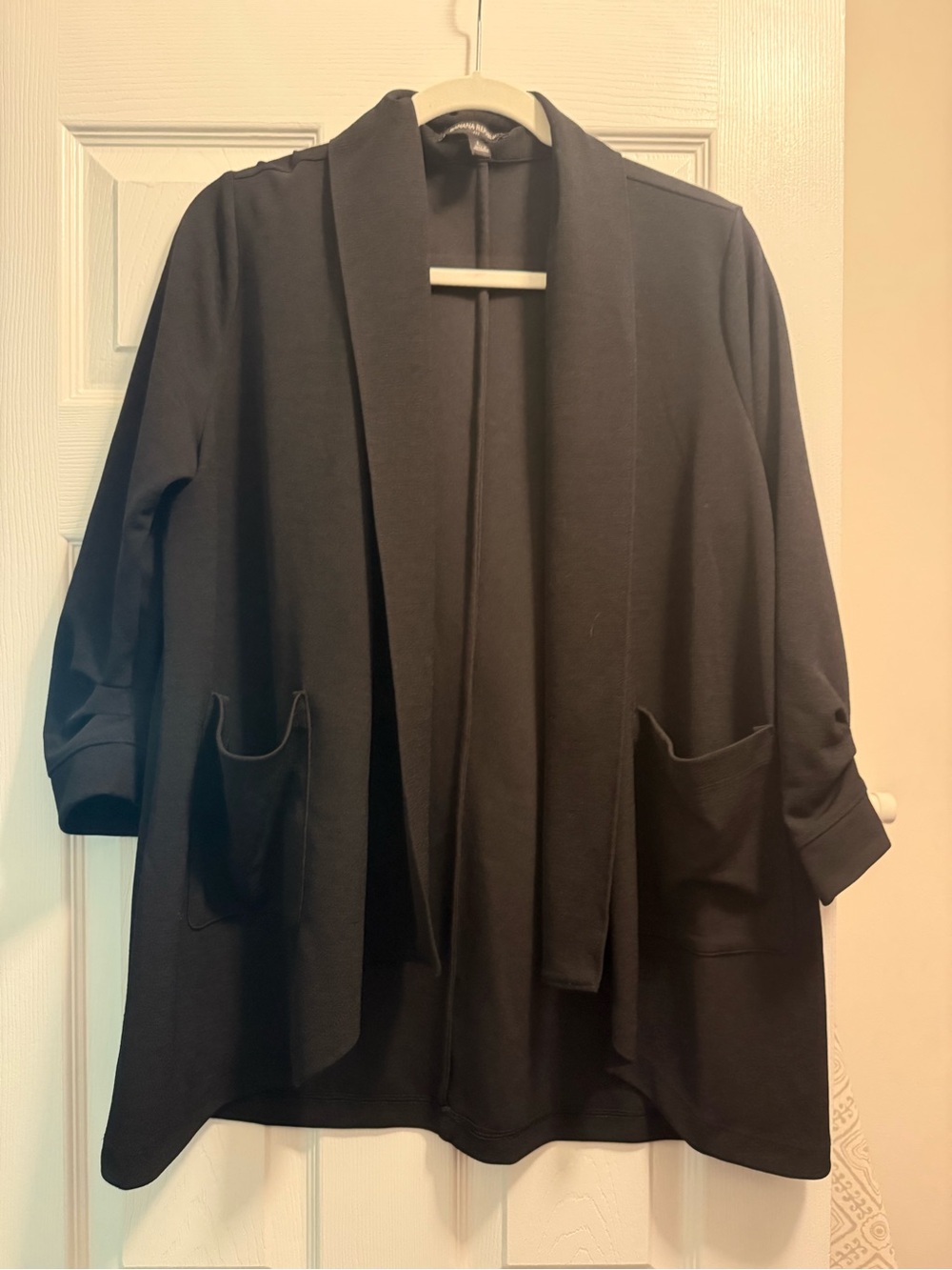 Banana Republic Black Open-Front Draped Blazer Large
